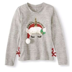 Sweater fleece Christmas sequin girls